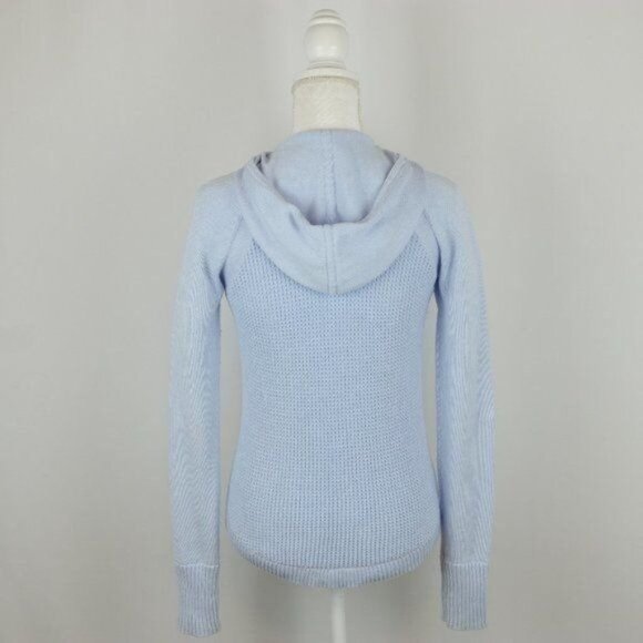 Athleta Outlands Women's XXS Blue Cotton Blend Full Zip Hooded Cardigan - Picture 4 of 11